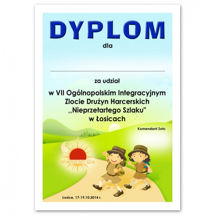 dyplom Zlot drużyn NS - Łosice 2014