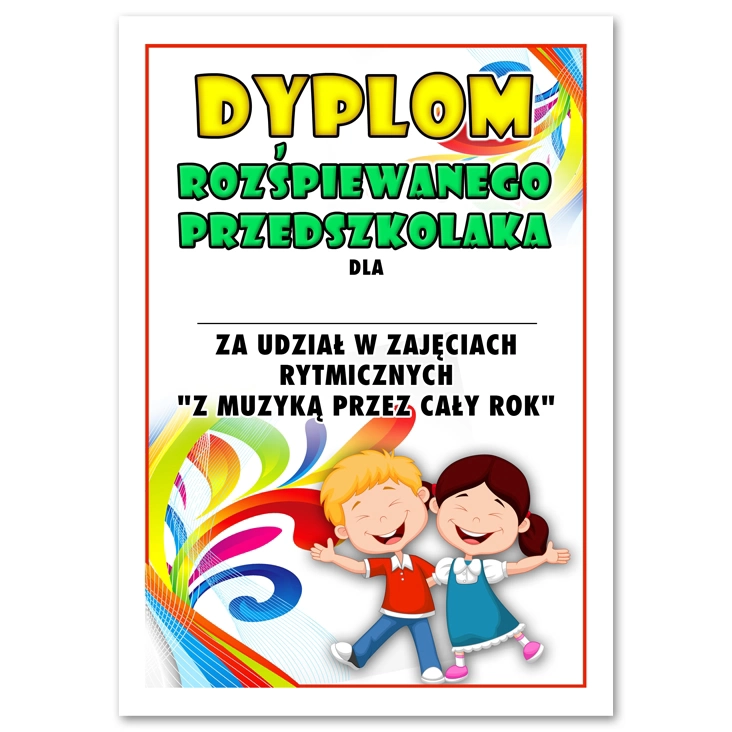 dyplom Rozśpiewany przedszkolak