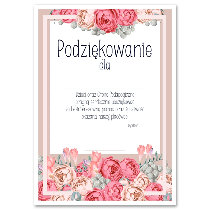 dyplom Podziękowanie