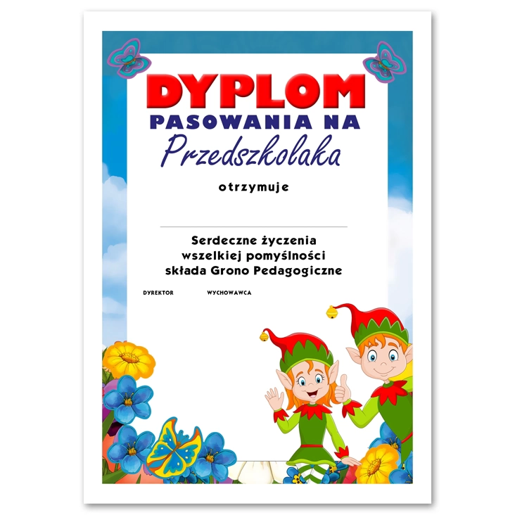 dyplom Pasowanie na przedszkolaka