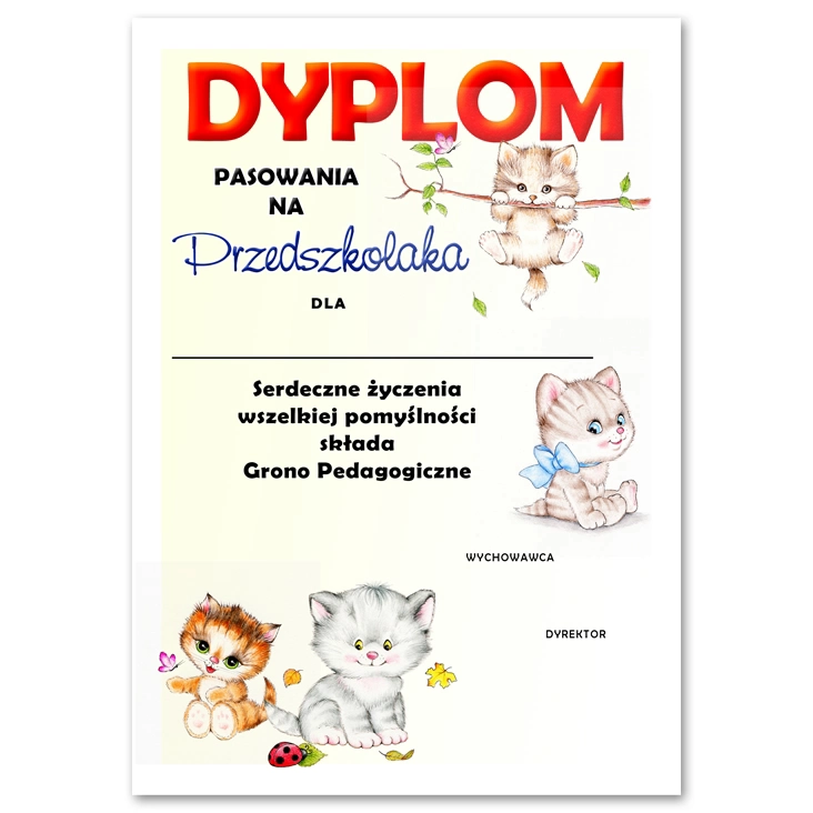 dyplom Pasowanie na przedszkolaka