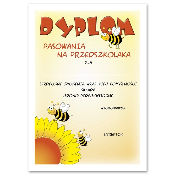 dyplom Pasowanie na przedszkolaka 