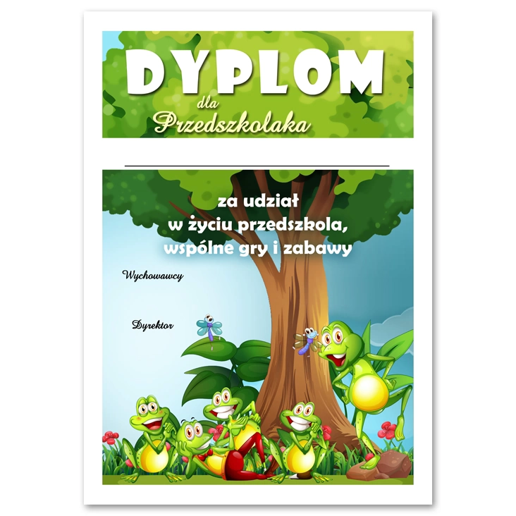 dyplomPrzedszkolaka z żabkami