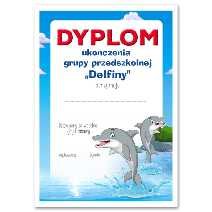 dyplom Ukończenia grupy Delfiny