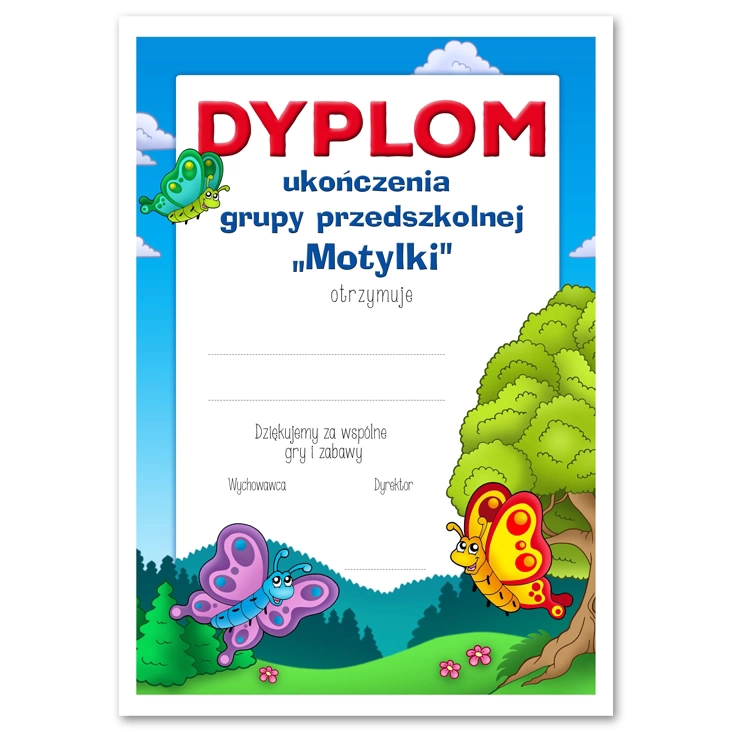 dyplomUkończenia grupy Motylki
