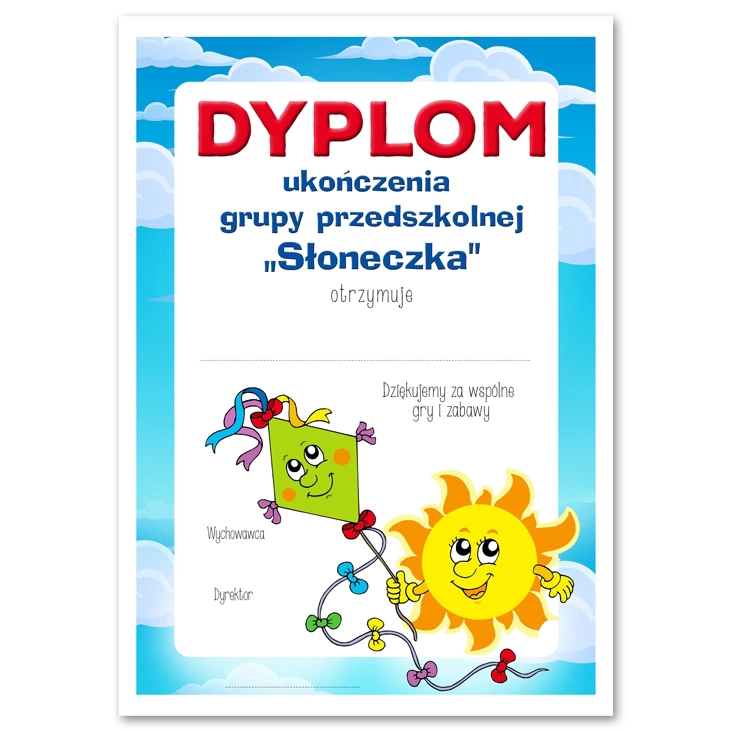 dyplomUkończenia grupy Słoneczka
