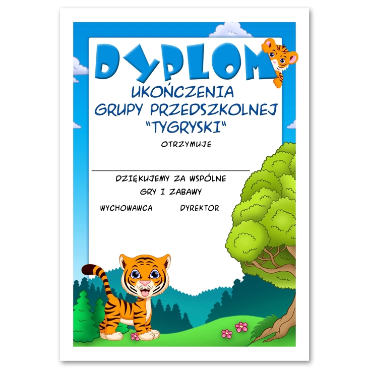 dyplomUkończenia grupy tygryski