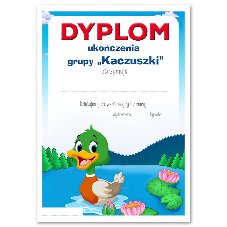 dyplomUkończenia grupy Kaczuszki