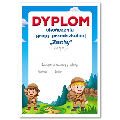 dyplom przedszkolnej dzieci harcerze harcerka