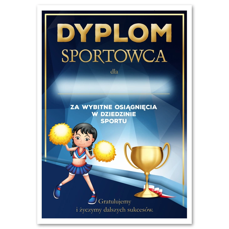 dyplom Sportowca cheerleaderki