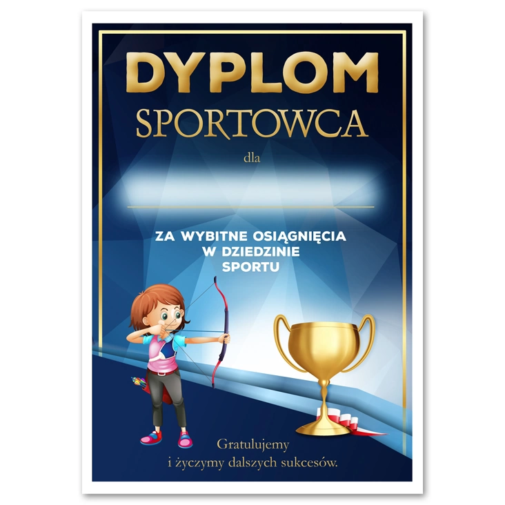 dyplom Sportowca łucznictwo dziewcząt