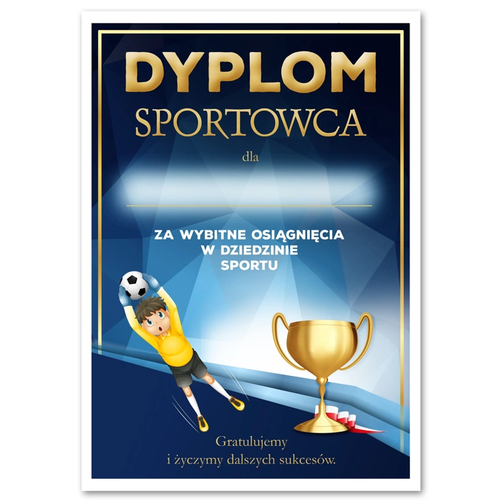 dyplom Sportowca bramkarza piłka nożna