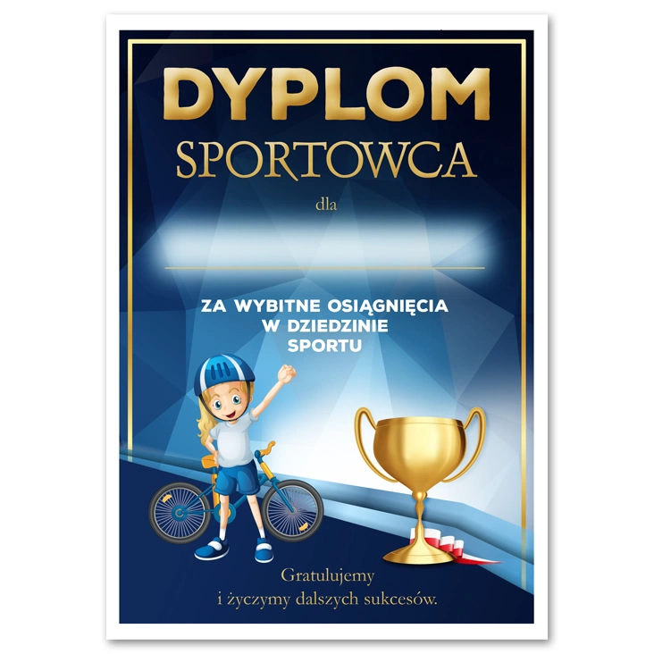 dyplom Sportowca kolarstwo dziewcząt