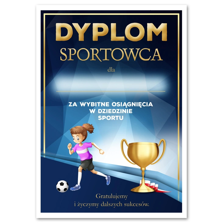 dyplom Sportowca piłka nożna dziewczyn