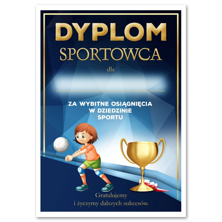 dyplom Sportowca piłka siatkowa dziewcząt