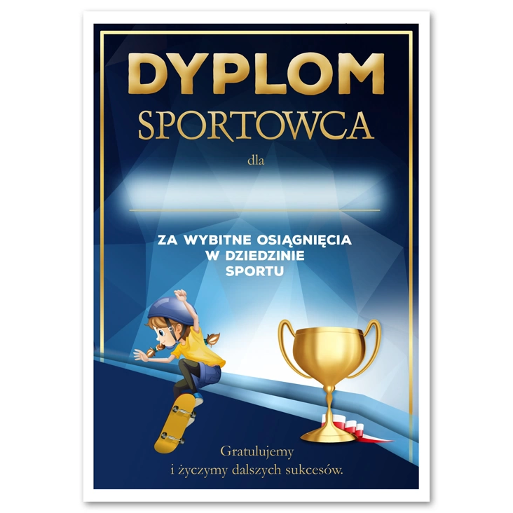 dyplom Sportowca skating dziewcząt