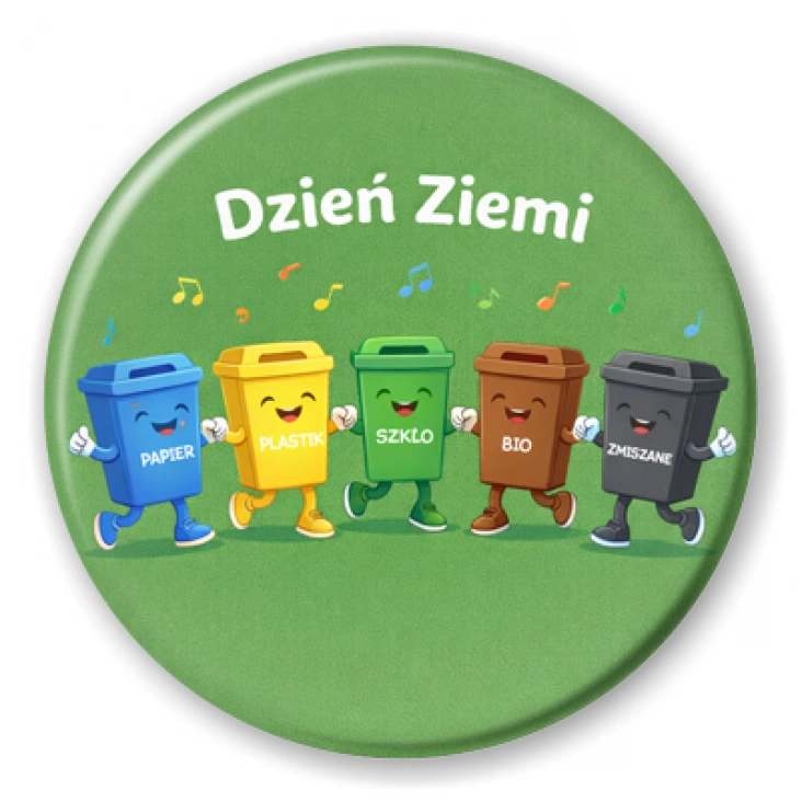 przypinka Dzień Ziemi - segregacja odpadów