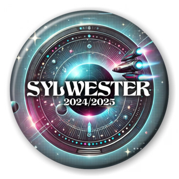 przypinka Impreza sylwestrowa w stylu science-fiction