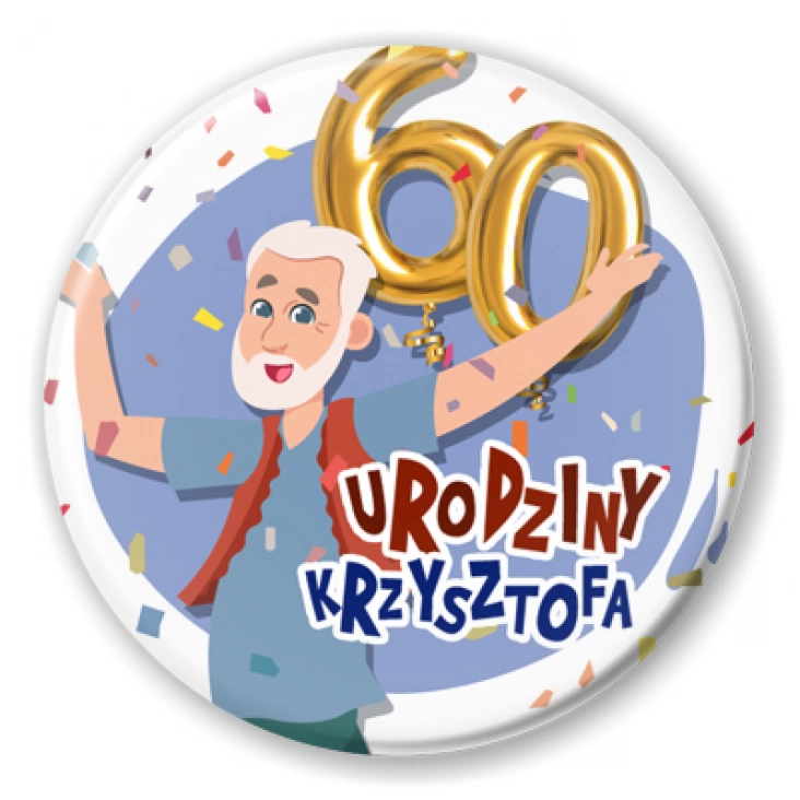 przypinka Impreza urodzinowa na 60
