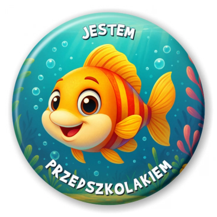 przypinka Jestem Przedszkolakiem Złota Rybka