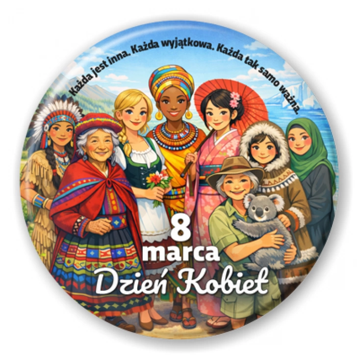 przypinka Każda ważna Dzień Kobiet 8 marca