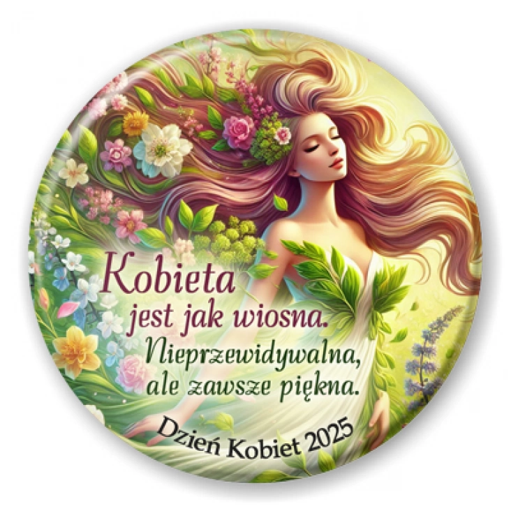 przypinka Kobieta jest jak wiosna