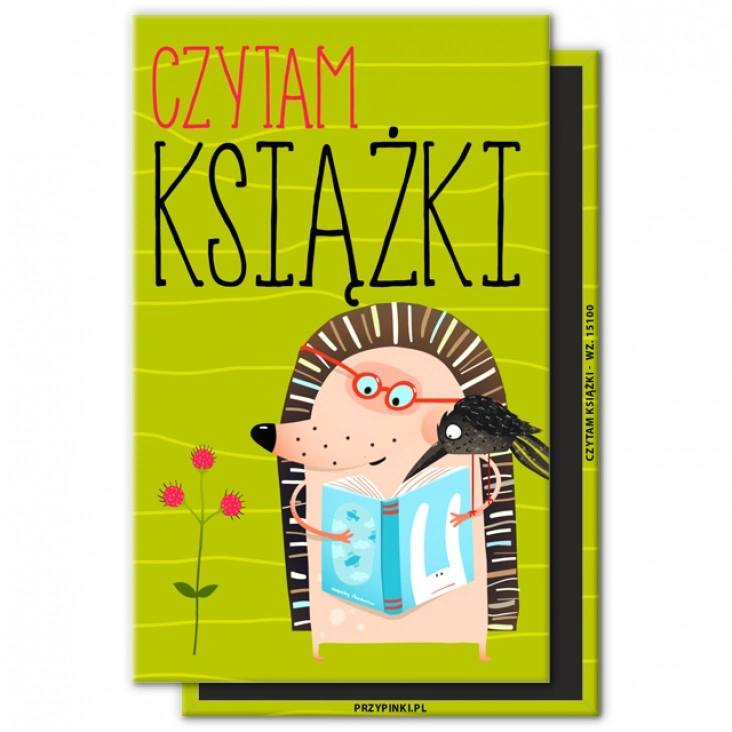 magnes 120x75mm Czytam książki jeżyk