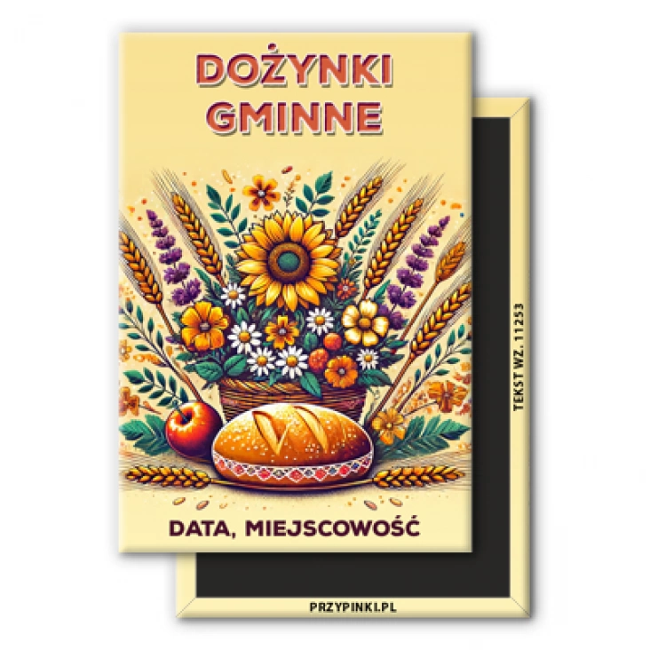 magnes 78x53mm Dożynki Gminne ze słonecznikiem i chlebem