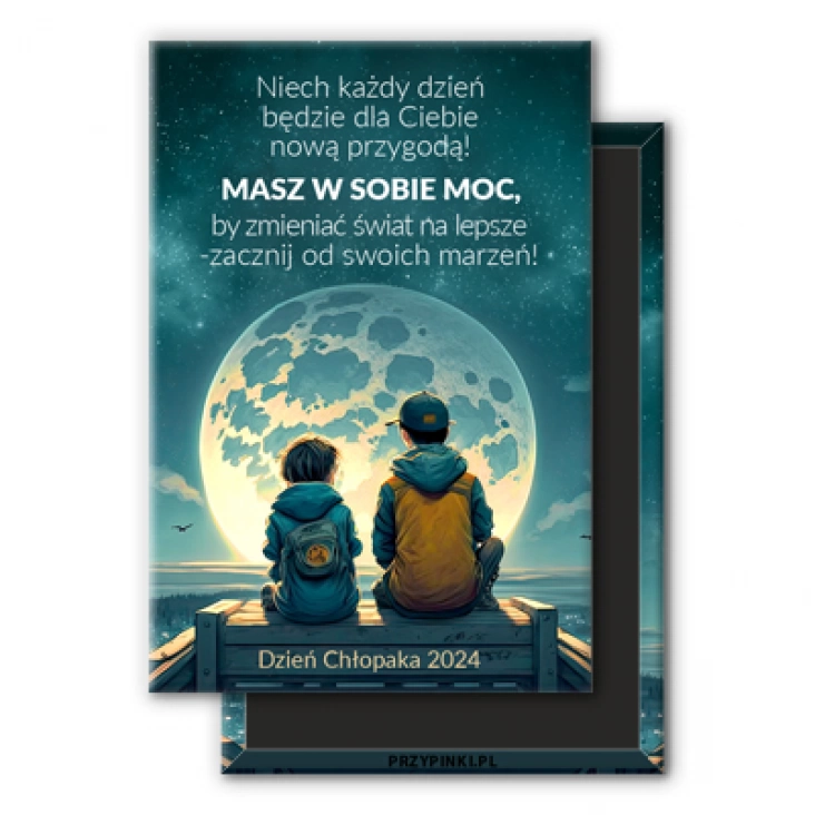 magnes 78x53mm Dzień chłopaka dwóch chłopców