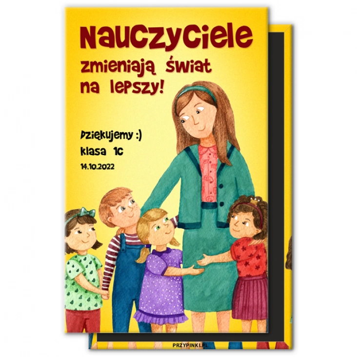 magnes 120x75mm Dzień Nauczyciela Nauczyciele zmieniają świat