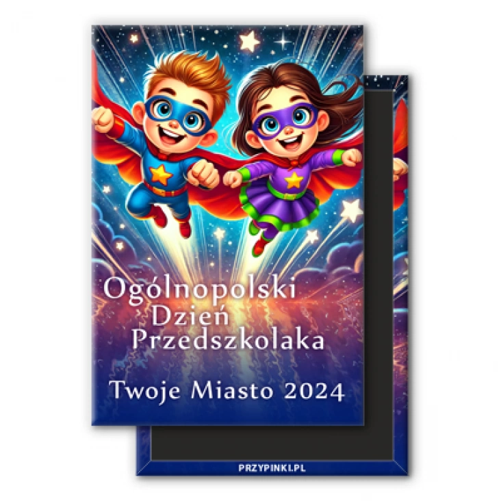 magnes 78x53mm Dzień Przedszkolaka superbohaterowie