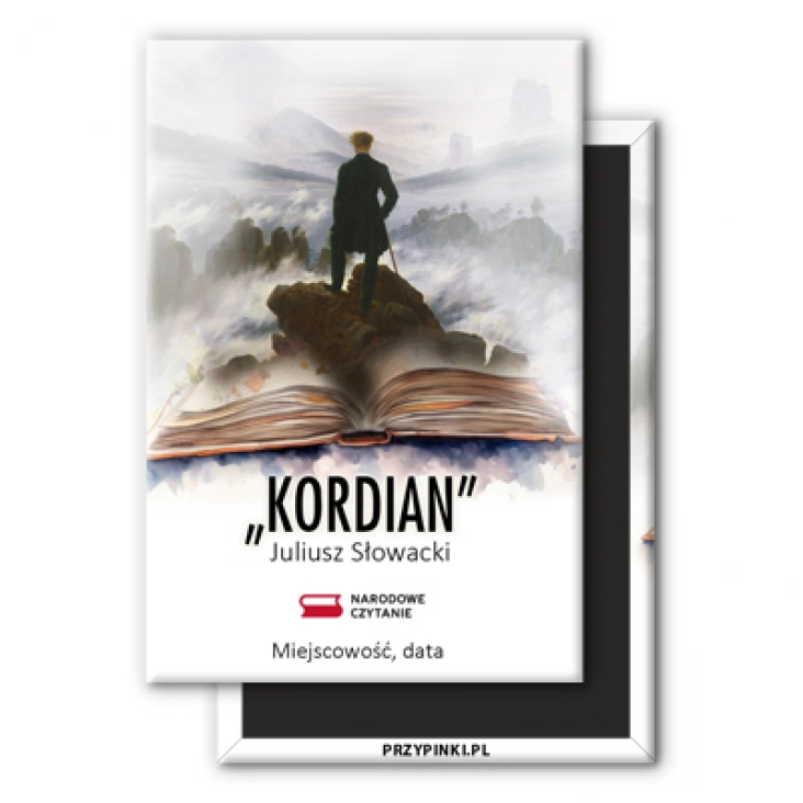 magnes 78x53mm Kordian Narodowe Czytanie 2024 książka z wędrowcem