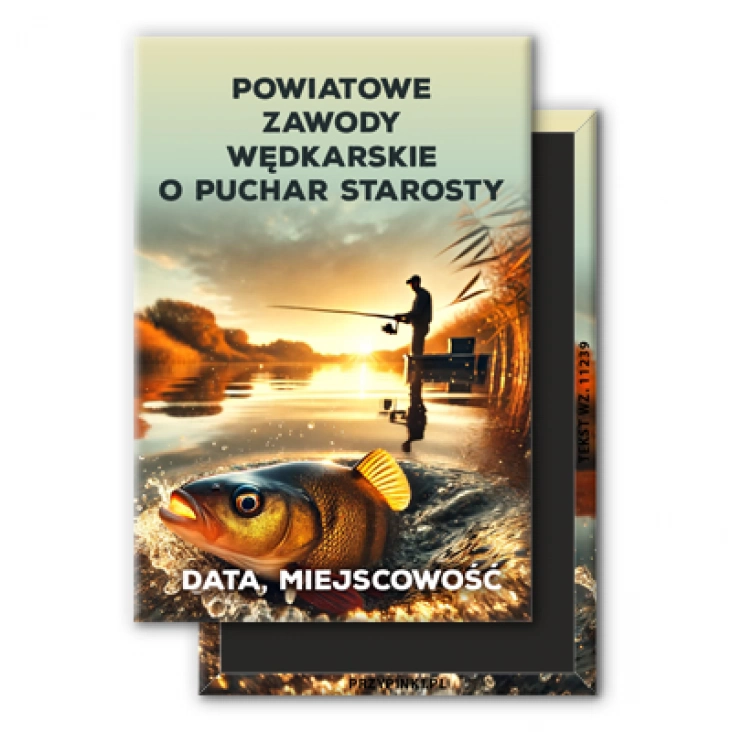magnes 78x53mm Powiatowe Zawody Wędkarskie