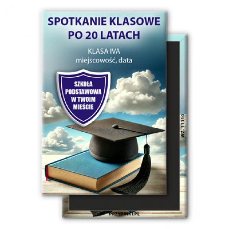 magnes 78x53mm Spotkanie klasowe z biretem i książką