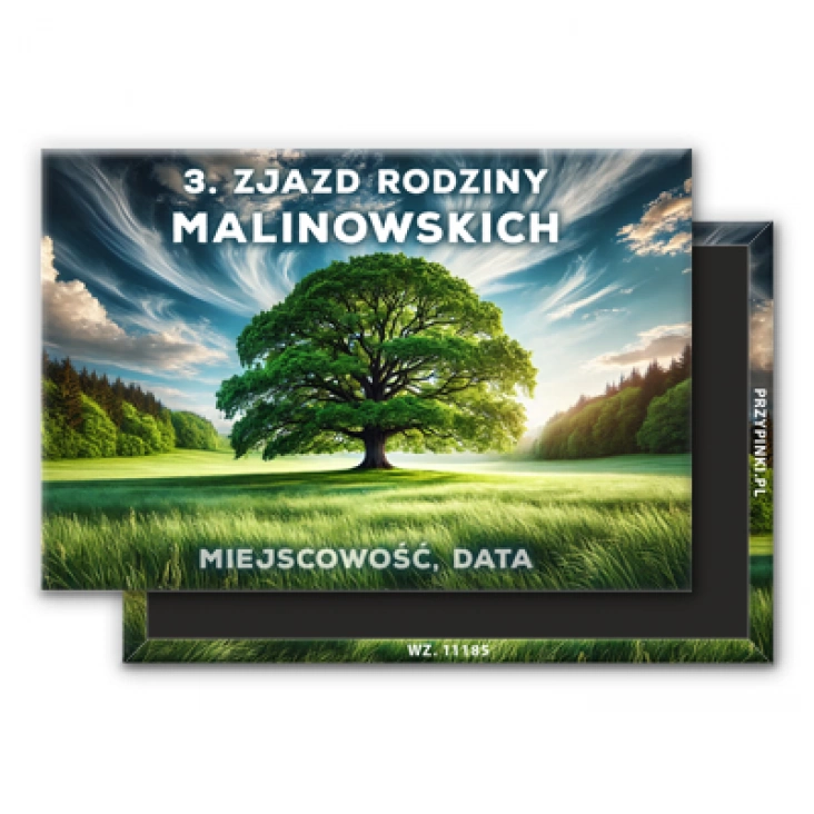 magnes 78x53mm Zjazd rodziny dąb na zielonej łące