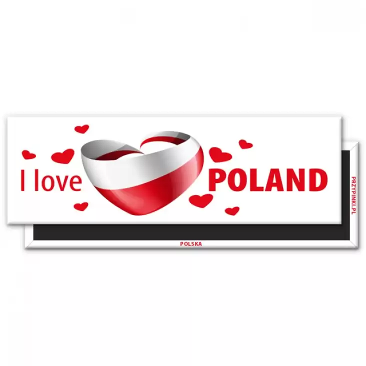 magnes 115x37mm I love Poland