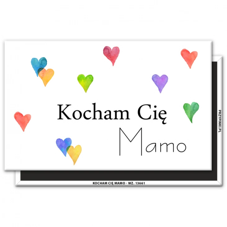 magnes 120x75mm Kocham Cię Mamo serca