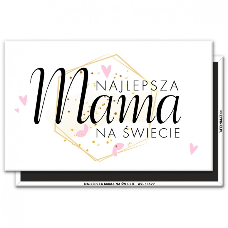 magnes 120x75mm Najlepsza mama na świecie białe tło