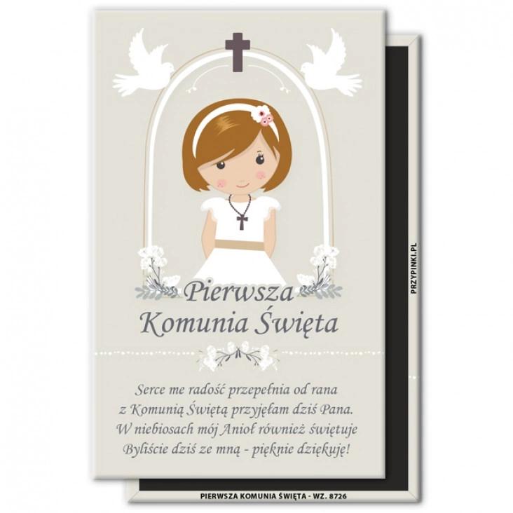 magnes 120x75mm Pierwsza Komunia Święta - podziękowanie