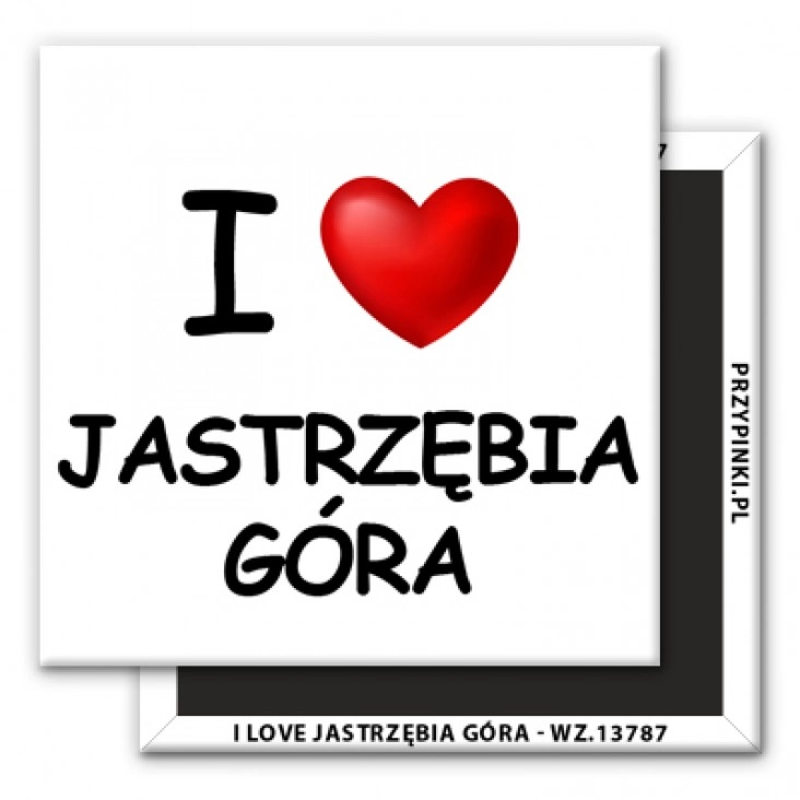 magnes 50x50mm I love Jastrzębia Góra