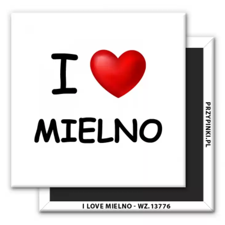 magnes 50x50mm I love Mielno