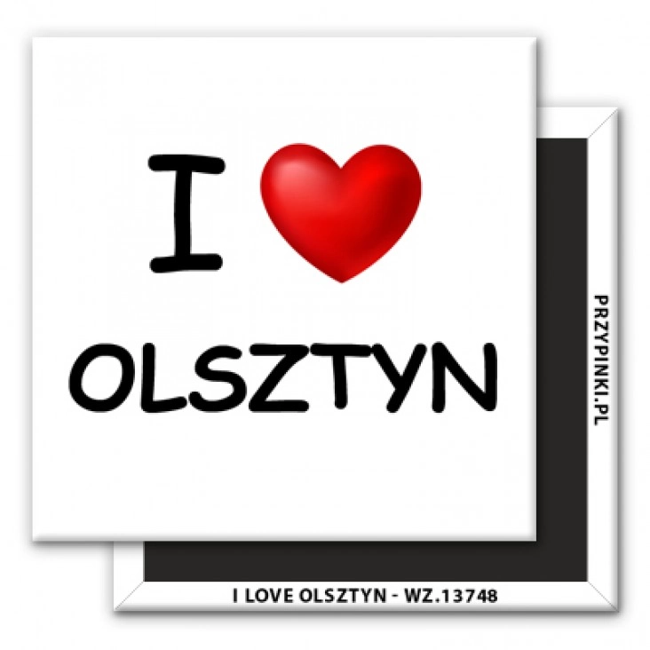 magnes 50x50mm I love Olsztyn