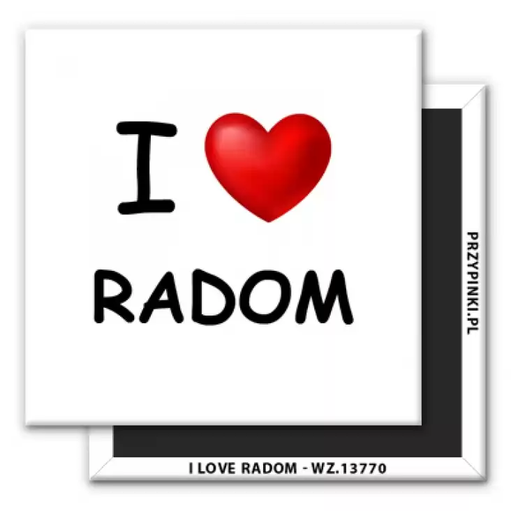 magnes 50x50mm I love Radom 