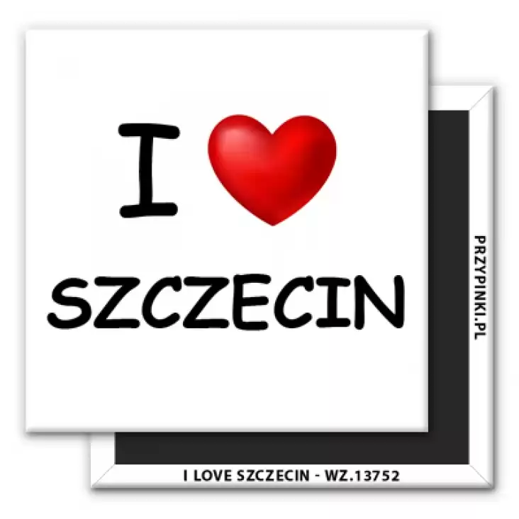 magnes 50x50mm I love Szczecin 