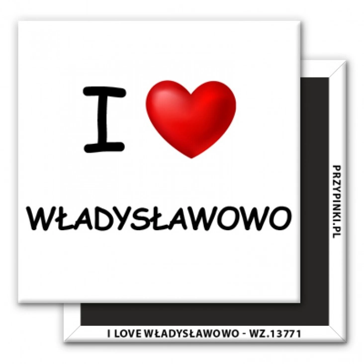 magnes 50x50mm I love Władysławowo