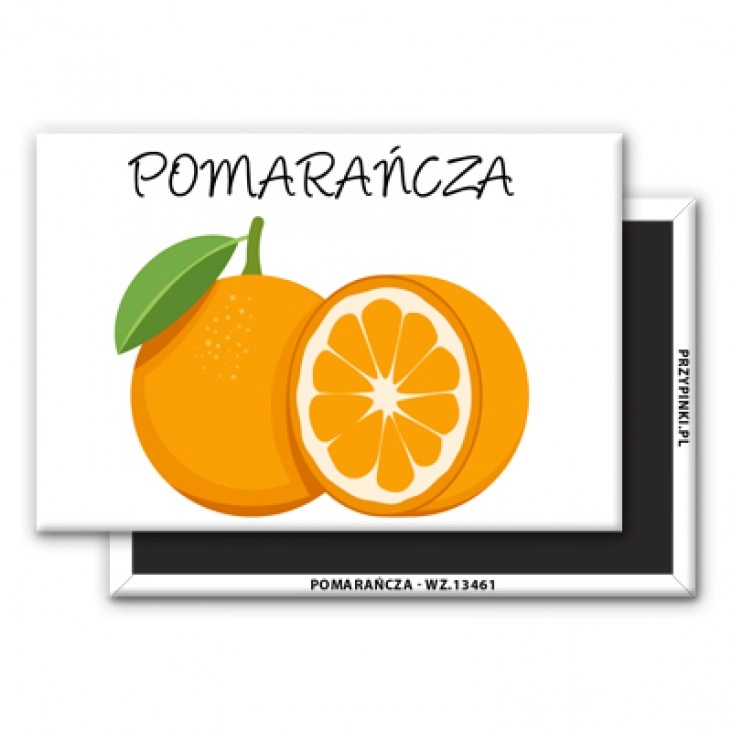 magnes 78x53mm Pomarańcza z listkiem