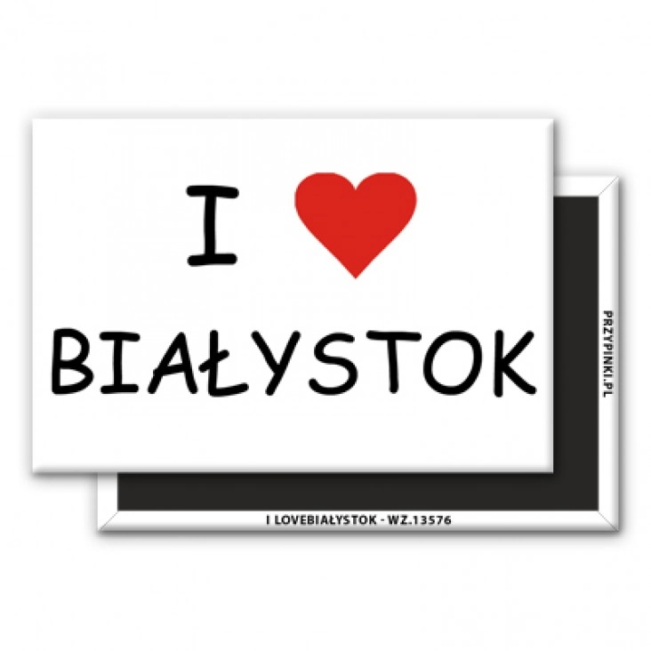 magnes 78x53mm I love Białystok 