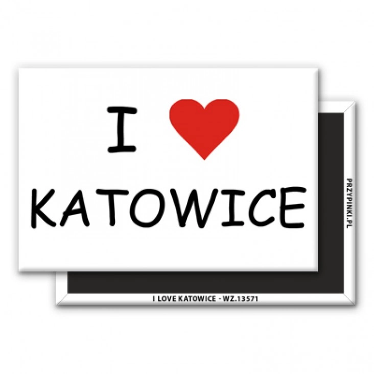 magnes 78x53mm I love Katowice 