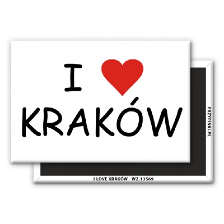 magnes 78x53mm I love Kraków