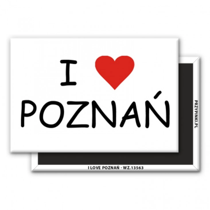 magnes 78x53mm I love Poznań